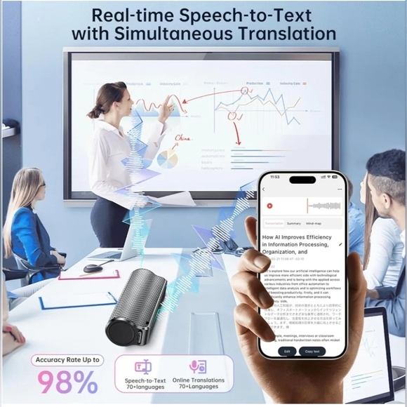 AI Voice Recorder with Real-Time Transcription & Translation - Picture 2 of 10